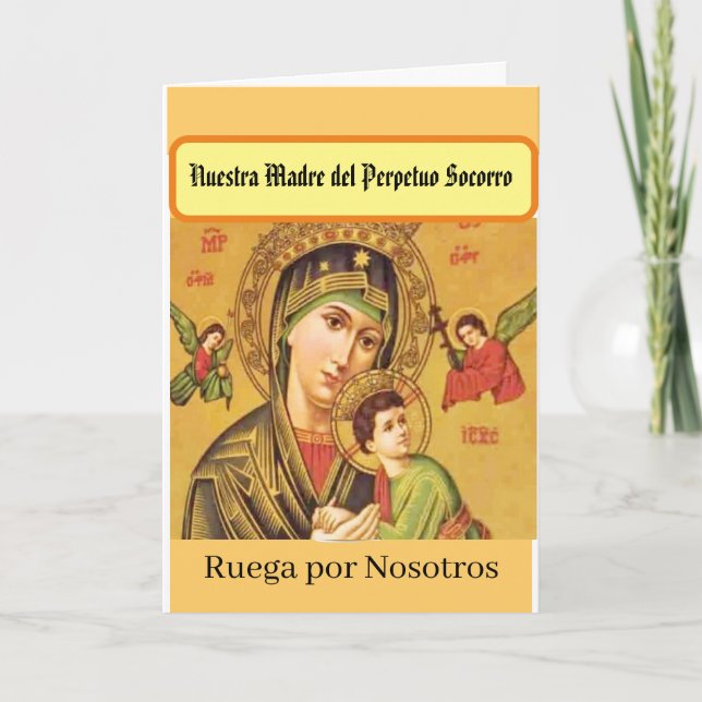 Tarjeta Nuestra Madre del Perpetuo Socorro (Anverso)