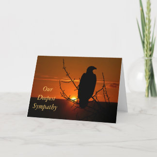 Tarjeta Nuestra más profunda simpatía - Águila al atardece