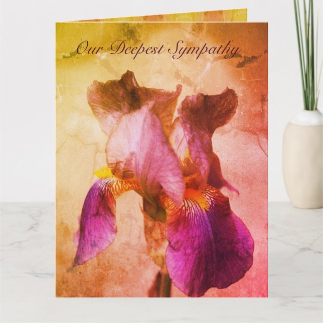 Tarjeta Nuestra más profunda simpatía Iris (Anverso)