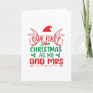 Tarjeta Nuestra Primera Navidad Como Señor Y Señora-navida