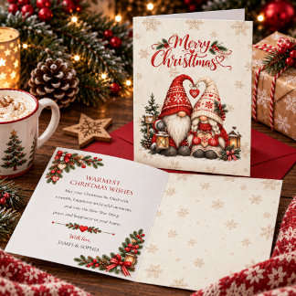 Tarjeta Nuestra primera Navidad juntos pareja de Tomte nór