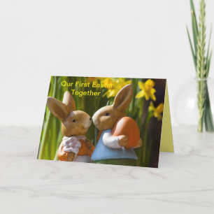 TARJETA NUESTRA PRIMERA PASCUA JUNTOS CONEJO PAREJA