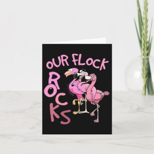 Tarjeta Nuestra rebaño Roca Flamingo Vacaciones familiares