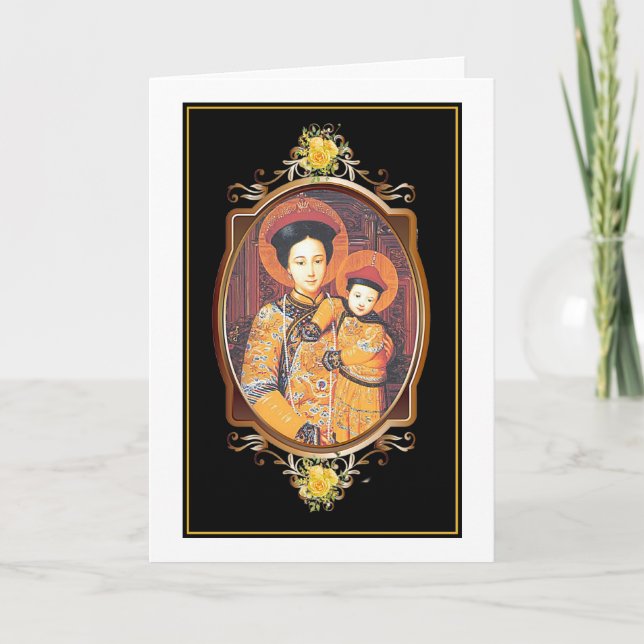 Tarjeta Nuestra Señora de China Católica Religiosa (Anverso)
