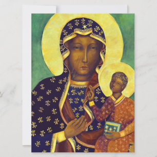 Tarjeta Nuestra Señora de Częstochowa Icono de la Madonna 