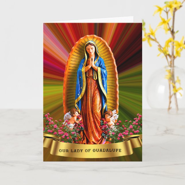 Tarjeta Nuestra Señora de Guadalupe (flor amarilla)