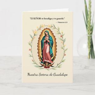 Tarjeta Nuestra Señora de Guadalupe bendice a España