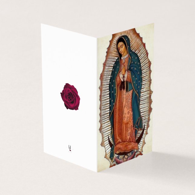 Tarjeta Nuestra Señora de Guadalupe Condolencia Gracias Ca (Exterior)