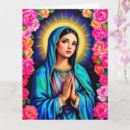 Tarjeta Nuestra Señora de Guadalupe Orando Virgen María