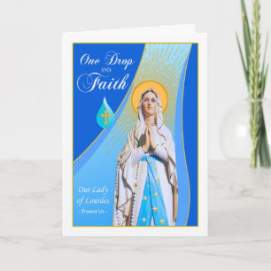 Tarjeta Nuestra Señora de Lourdes Día de Fiesta Una Gota y
