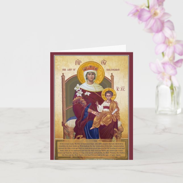 Tarjeta Nuestra Señora De Walsingham Con Oración (Orquídea)