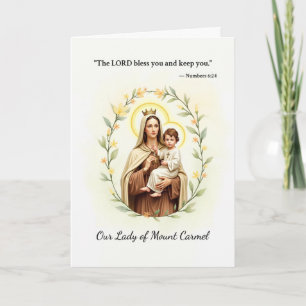 Tarjeta Nuestra Señora del Monte Carmelo Paz y Bendiciones