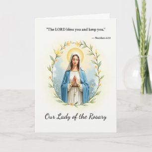 Tarjeta Nuestra Señora del Rosario Paz y Bendiciones de Di