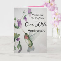 Nuestro 50 aniversario Mi esposa con amor Hummingb