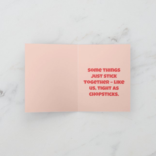 Tarjeta Nuestro Amor es Ajustado con Palillos – Monos Comi (Interior)