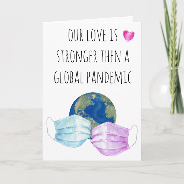 Tarjeta Nuestro amor es más fuerte que la pandemia global (Anverso)