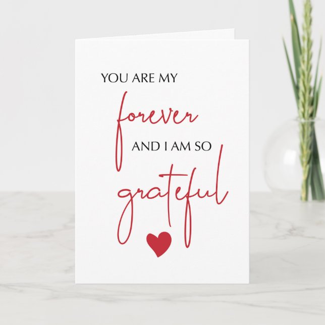 Tarjeta Nuestro aniversario agradecido por amor eterno (Anverso)