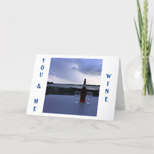 TARJETA NUESTRO ANIVERSAY-USTED / YO Y ALGUNOS VINOS / PUE