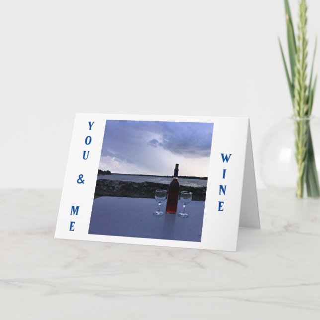 TARJETA NUESTRO ANIVERSAY-USTED / YO Y ALGUNOS VINOS / PUE (Anverso)