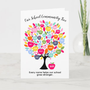 Tarjeta Nuestro Árbol de la Comunidad Escolar Manzana re