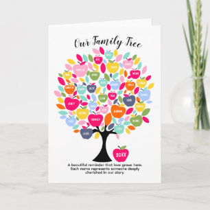 Tarjeta Nuestro Árbol Familiar Recuerdo Personalizado de