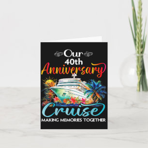 Tarjeta Nuestro crucero de aniversario número 40 pareja es