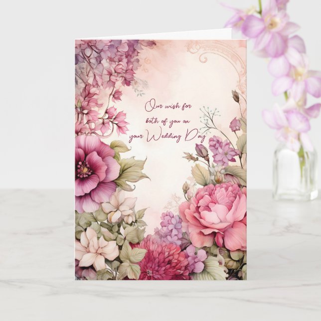 Tarjeta Nuestro deseo para ambos en su Día de la Boda (Orquídea)