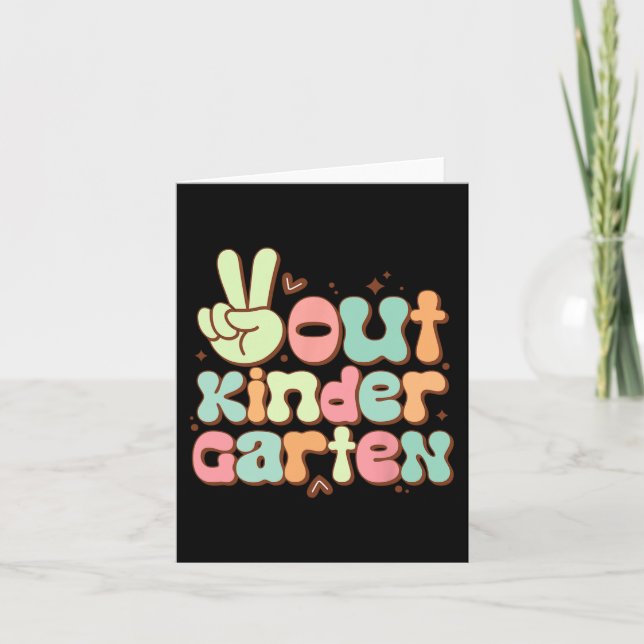 Tarjeta Nuestro jardín de infancia Lindo Groovy Último día (Anverso)