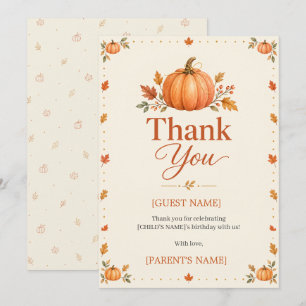 Tarjeta Nuestro pequeño cumpleaños de otoño número uno