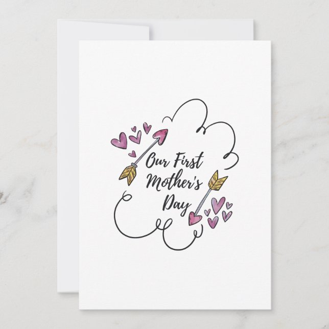 Tarjeta Nuestro primer día de la madre (Anverso)