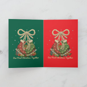 Tarjeta Nuestro Primer Navidad Juntos Patines de Hielo Vin