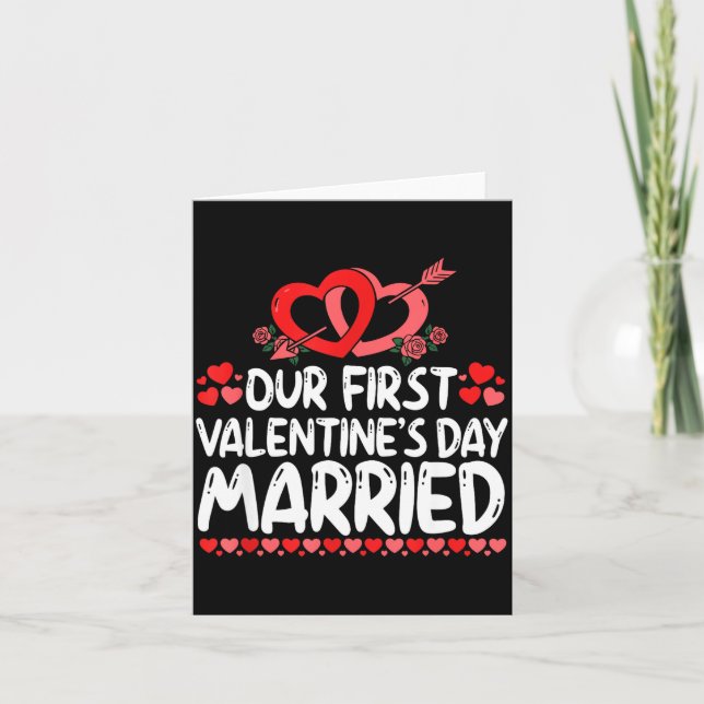 Tarjeta Nuestro Primer San Valentín Marido Esposa Casados (Anverso)