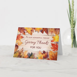 Tarjeta Nuestros amigos agradecimientos por dar gracias en