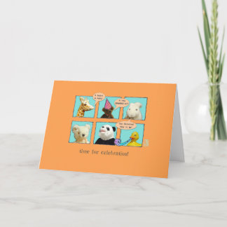 Tarjeta Nueva Abuela Nuevo Bebé Animales en Ventan