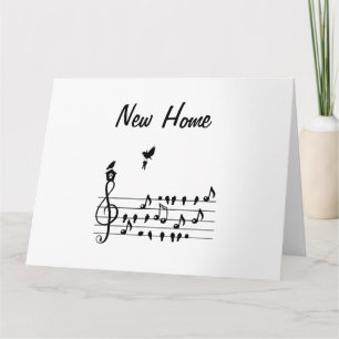 Tarjeta Nueva Armonía del Hogar: Pájaro Musical con Casa y
