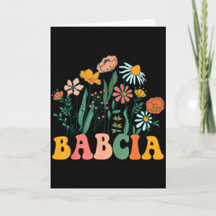 Tarjeta Nueva Babcia Wildflower Primera Cumpleaños & B