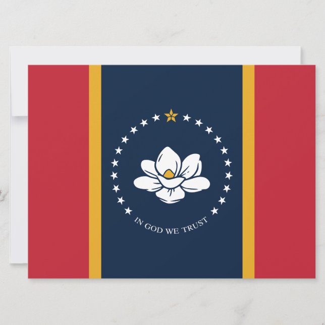 Tarjeta Nueva bandera de estado de Mississipi (Anverso)