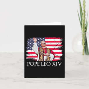 Tarjeta Nueva bandera estadounidense del Papa Leo Xiv Robe