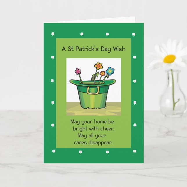 Tarjeta Nueva casa en el primer día de San Patricio con fl (Planta pequeña)