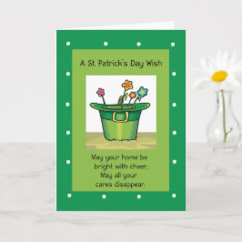 Tarjeta Nueva casa en el primer día de San Patricio con fl