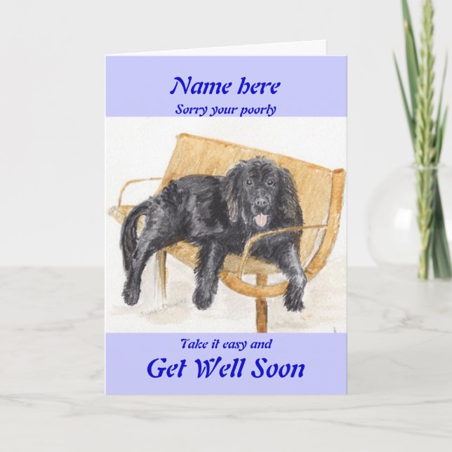 Tarjeta nueva de Newfoundland Dog Get Well Soon (Anverso)