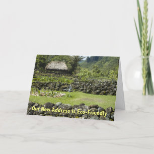 Tarjeta Nueva dirección divertida: cabaña ecológica