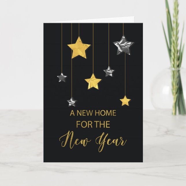 Tarjeta Nueva dirección residencial en el New Year Star Sh (Anverso)