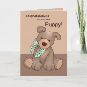 Tarjeta Nueva felicitación de los cachorros, perro con cin