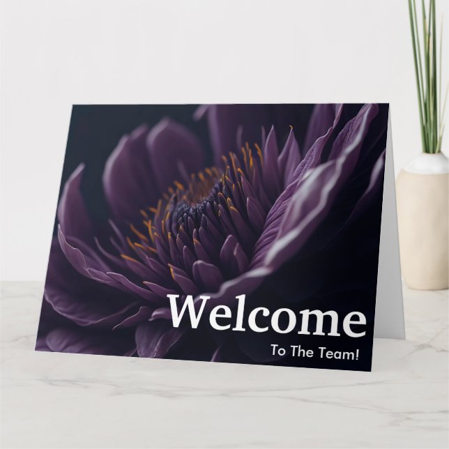 Tarjeta Nueva Floral de bienvenida de empleado (Anverso)