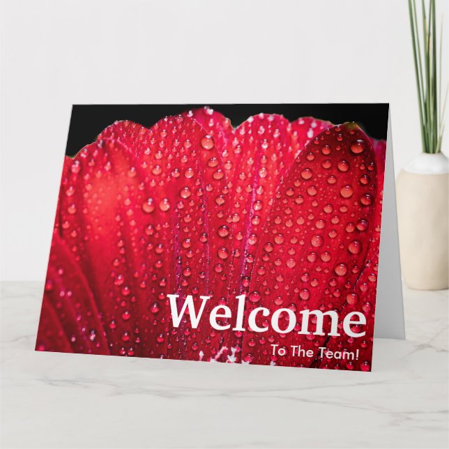 Tarjeta Nueva Floral de bienvenida de empleado (Anverso)