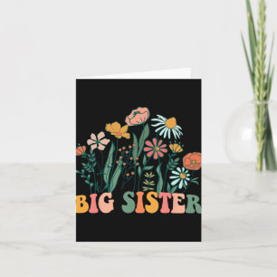 Tarjeta Nueva Hermana Mayor Wildflower Primer Cumpleaños &