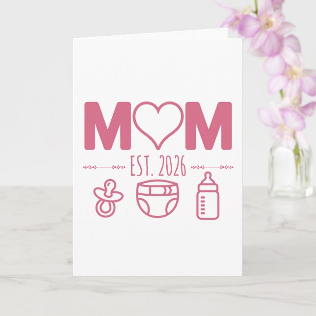 Tarjeta Nueva Mamá Est 2026 Primera Vez Mamá Personalizada (Orquídea)