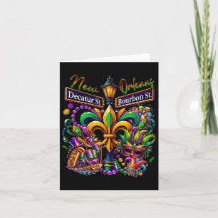Tarjeta Nueva Orleans Mardi Gras Sublimación Decatur Y Bou