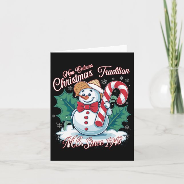 Tarjeta Nueva Orleans Sr. Bingle Navidades Tradición Snowm (Anverso)